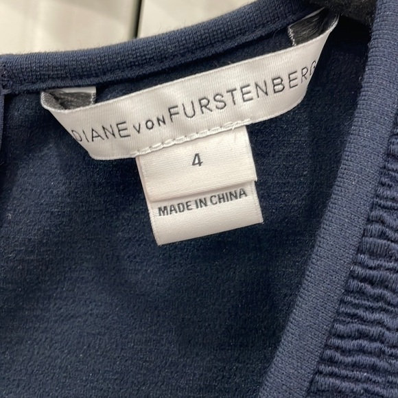 Dianne Von Furstenberg Teyla Navy Blue Midi Dress - Picture 5 of 14